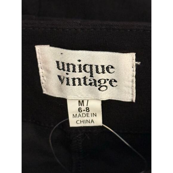Unique Vintage Black Belted Wiggle Skirt M NWOT - Picture 4 of 5
